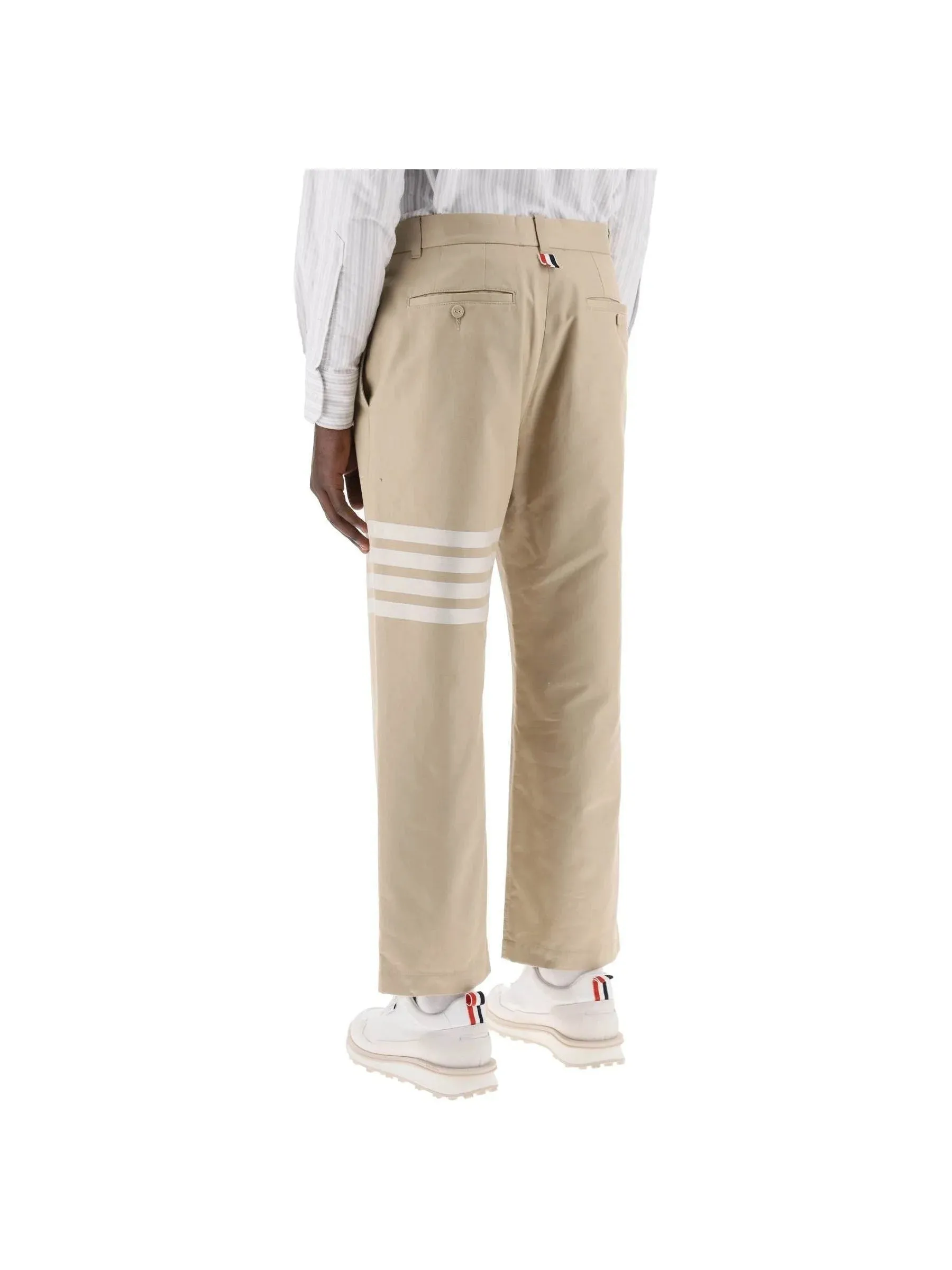 4-Bar Twill Cropped Trousers