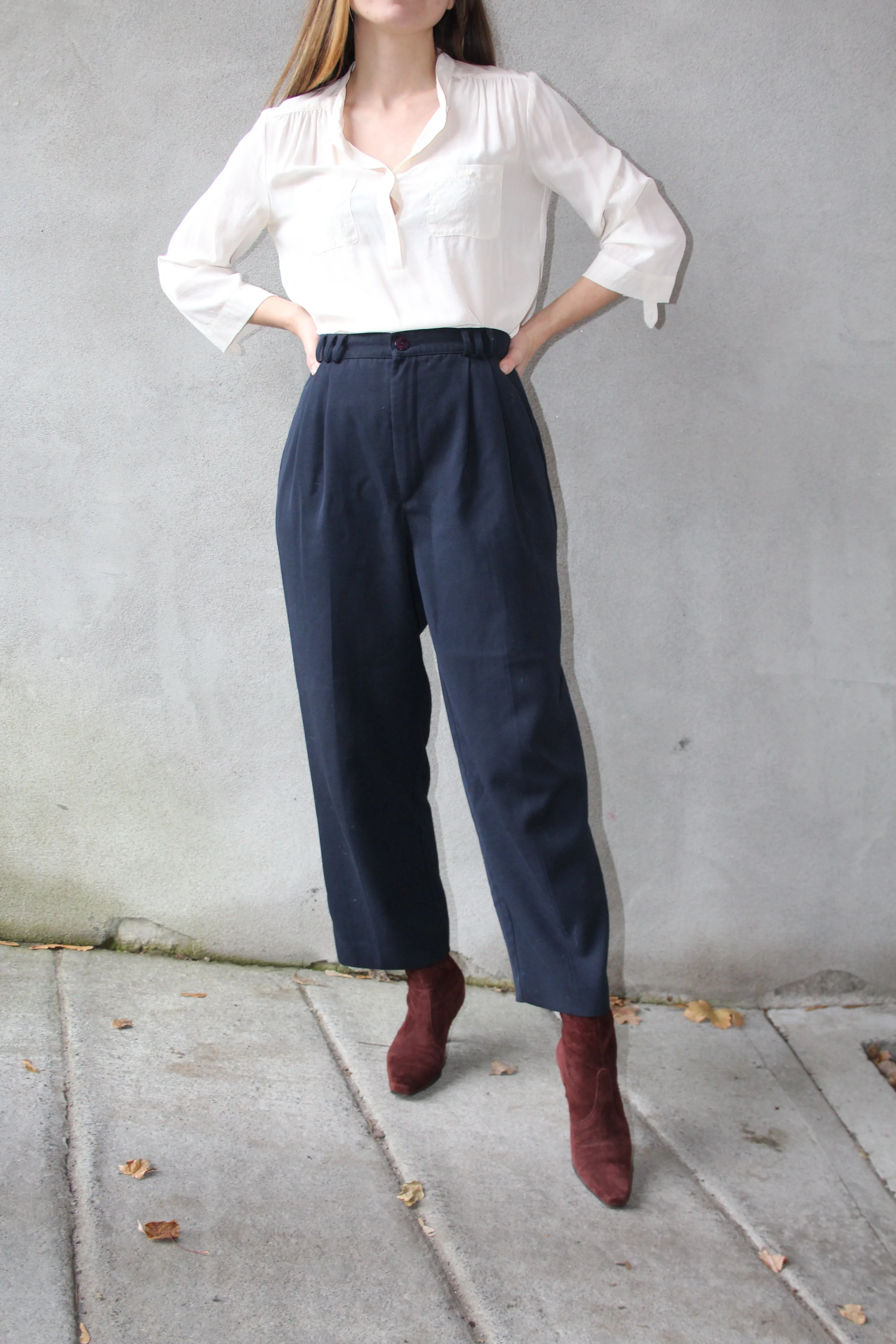 90s Navy Trousers - 28