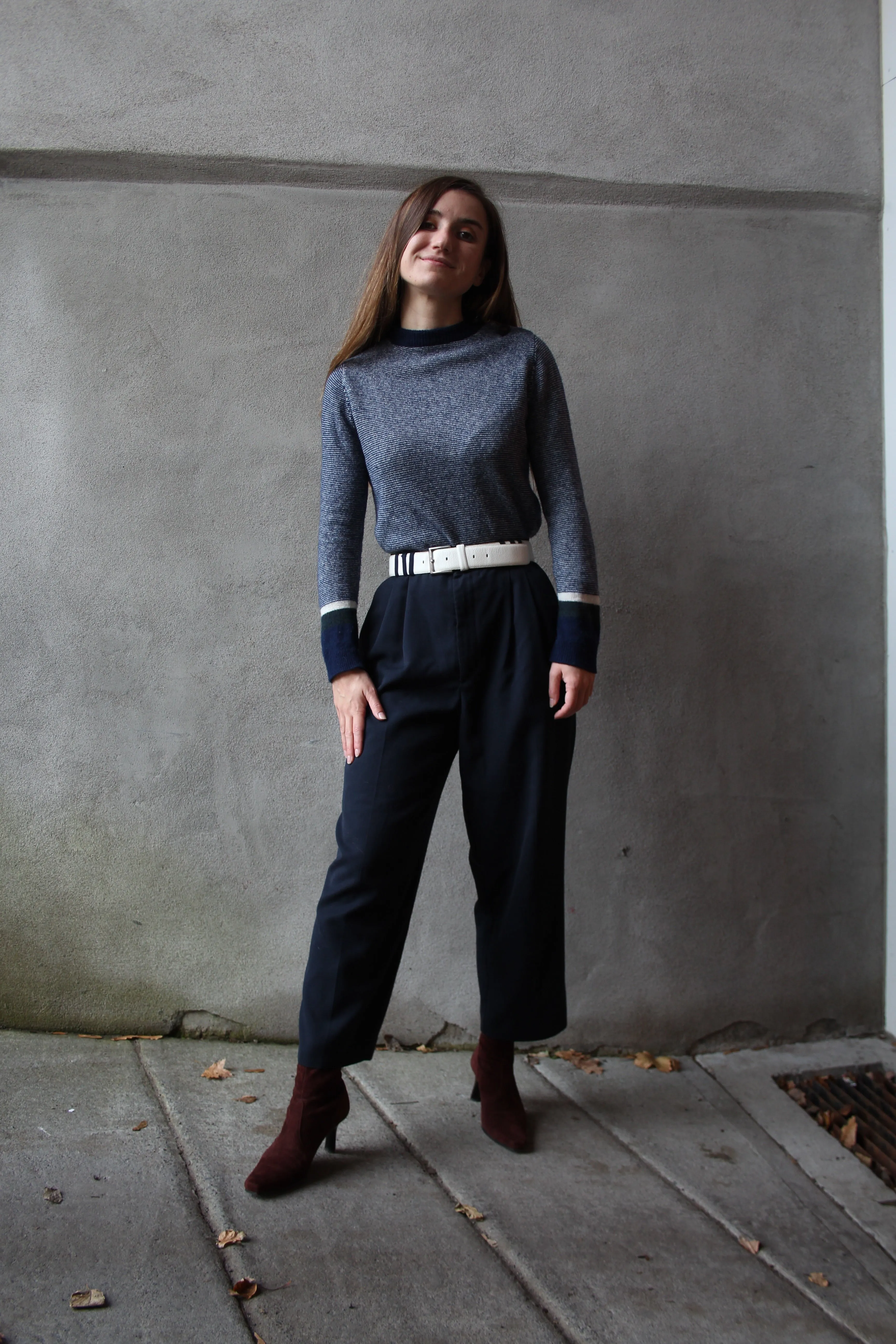 90s Navy Trousers - 28