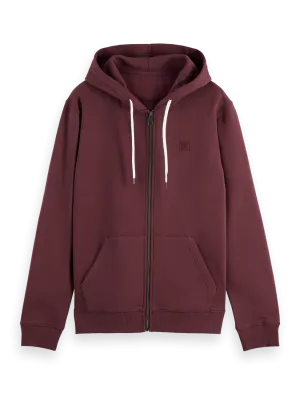 & Logo Badge Zip Up Hoodie