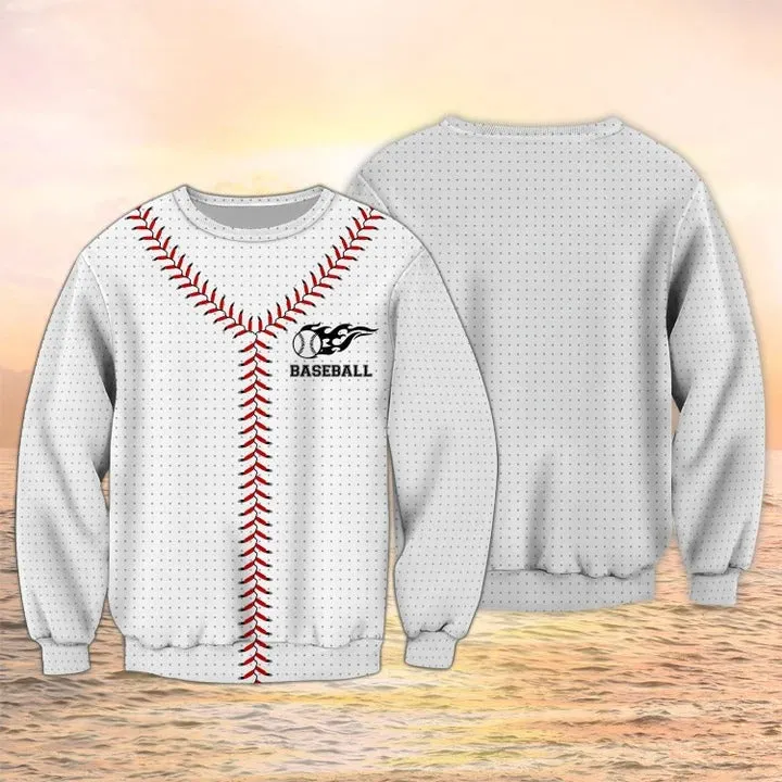 Baseball Stitches Laces 3D All Over Printed Shirts for Men and Women, Baseball Player Hoodie, Baseball Clothing