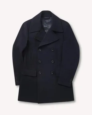 Bernard Weatherill Double Breasted Wool Peacoat Navy Blue