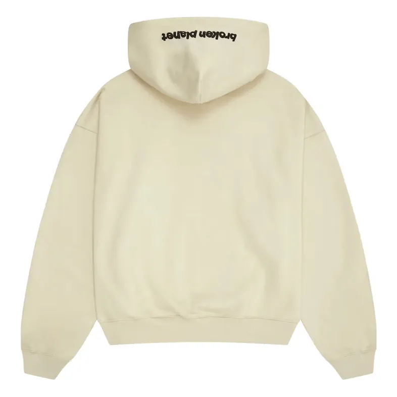Broken Planet Zip Up Hoodie Bone White
