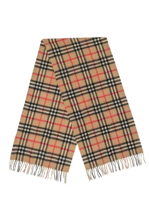 Burberry - Tan Tartan Print Cashmere Scarf