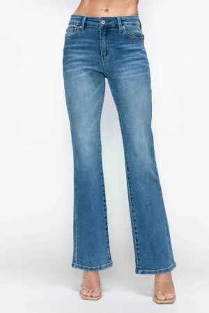 Bytos Full Size Cat's Whiskers Mid Rise Bootcut Jeans