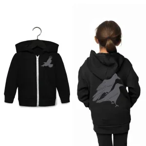 Celestial Raven - Youth Zip Up Hoodie Black