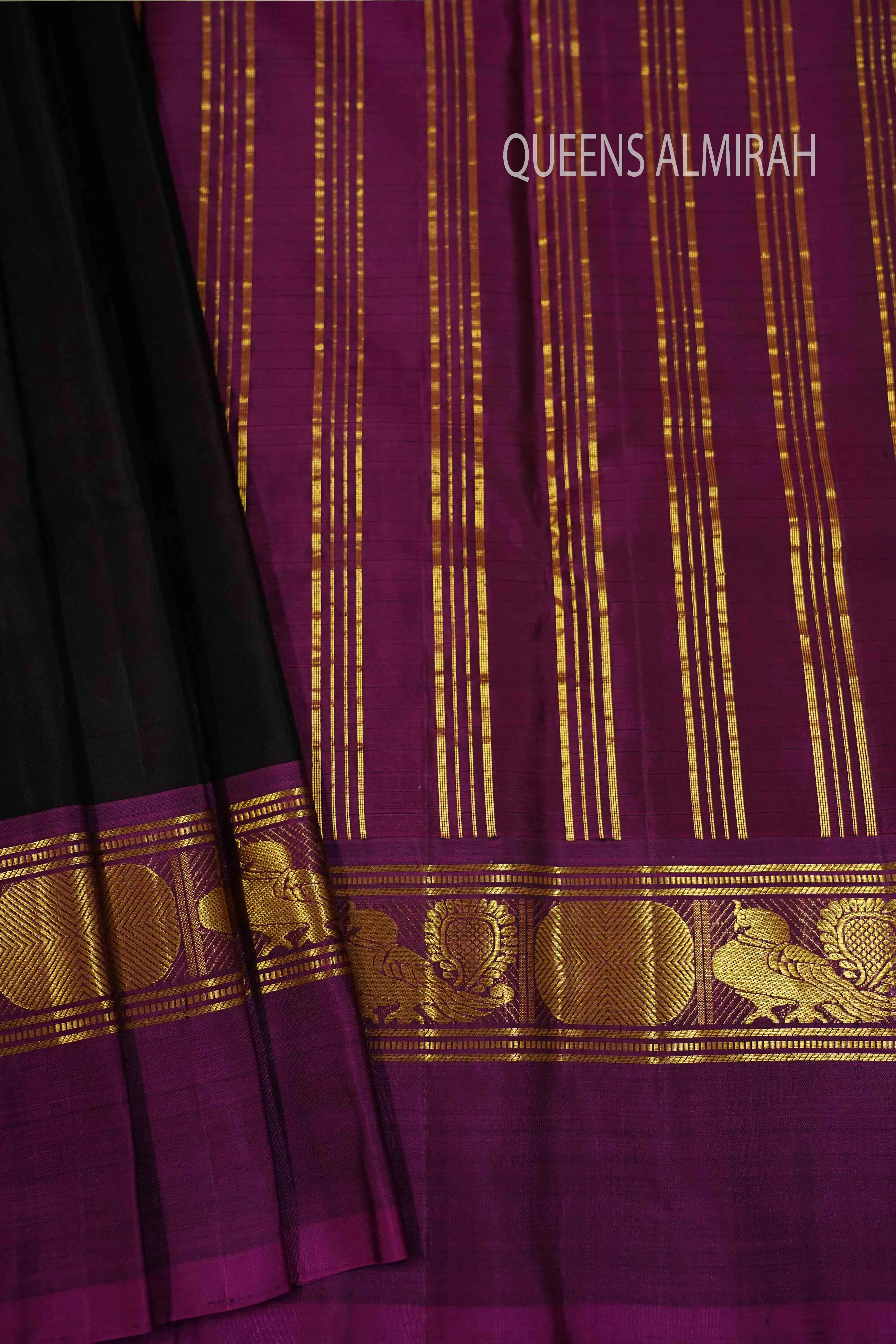 DARK CHOCOLATE WITH PURPLE JAM PURE KANCHIVARAM SILK SAREE