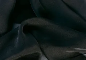 Elegant Black Sheer Silk Chiffon (Made in Italy)
