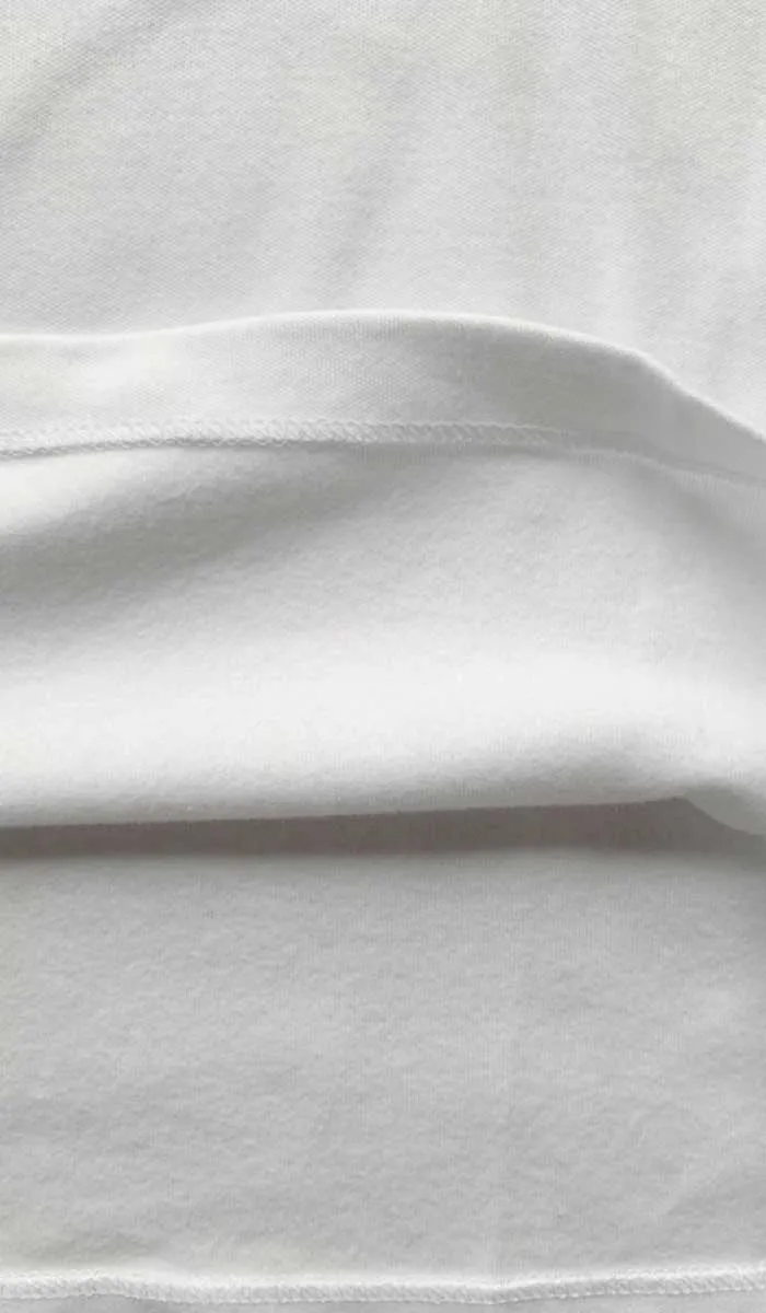 Emmebivi 100% Cotton Top with Short Sleeve Thermal in White 42573