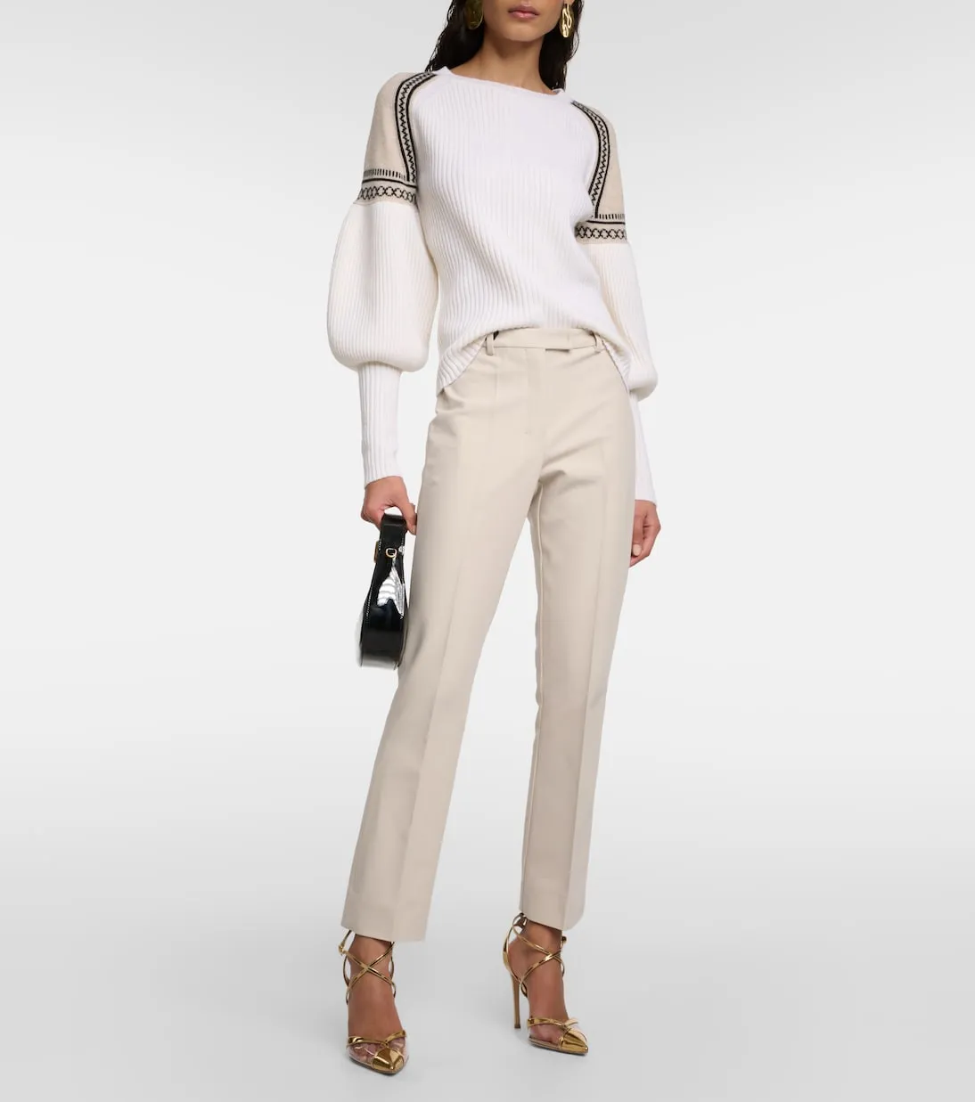 Fatina 'S Max Mara cropped straight trousers, white