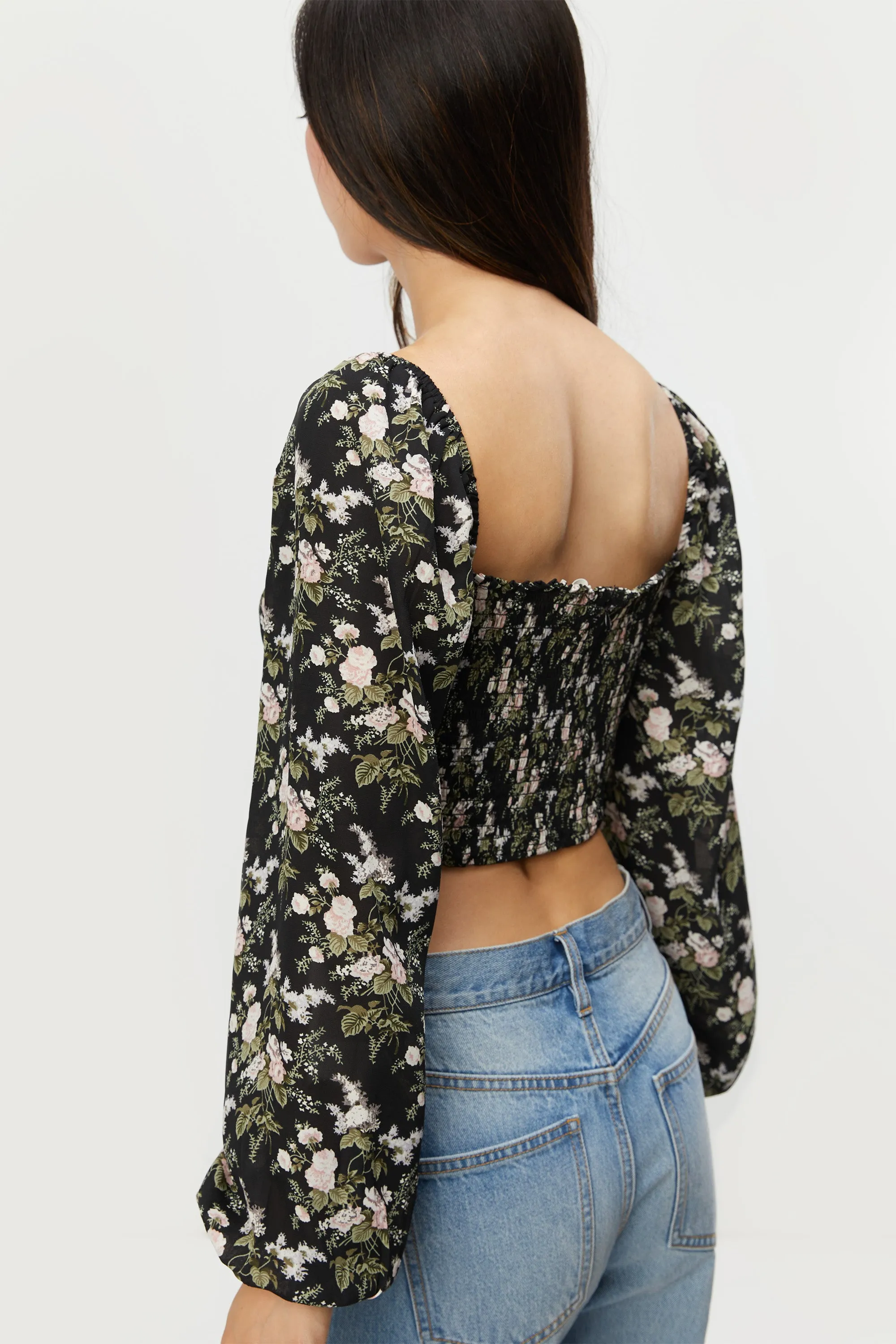 FLORAL PUFF SLEEVE TOP