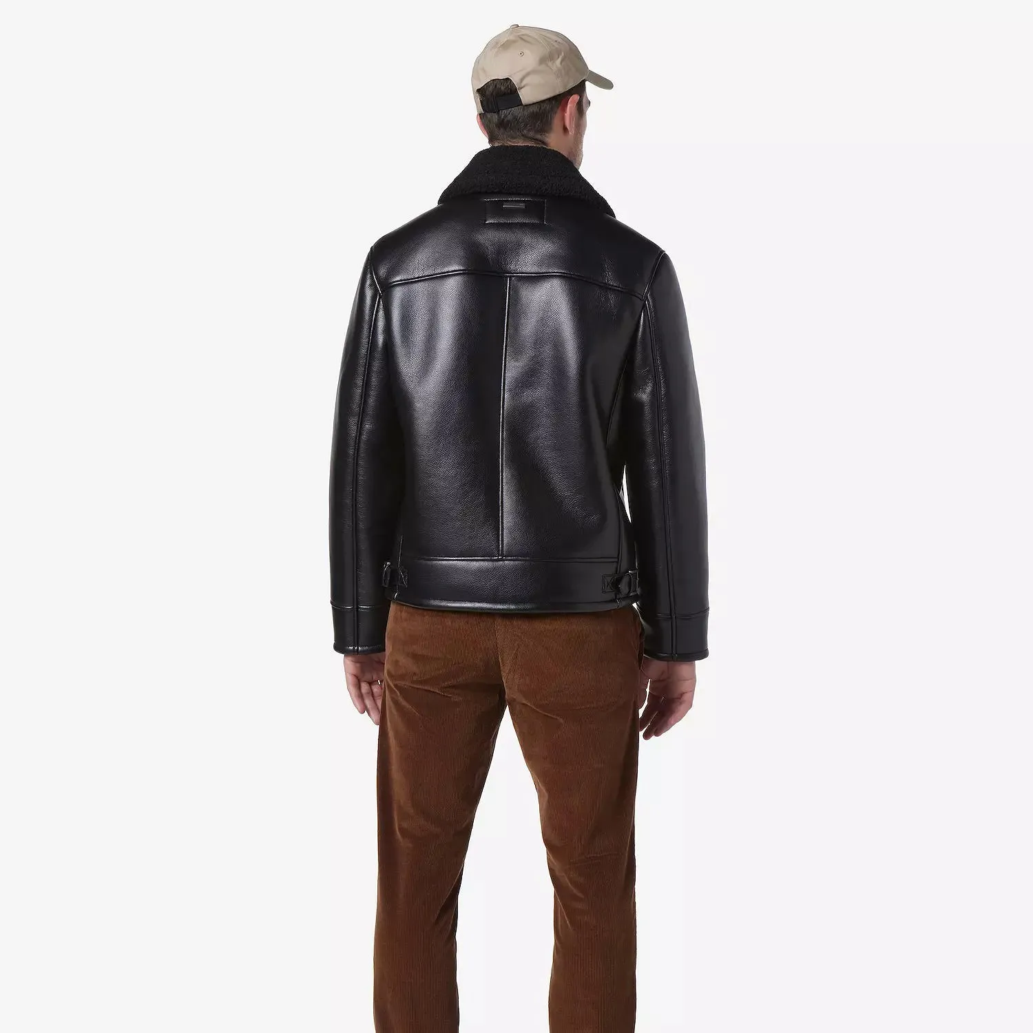 Men's Andrew Marc Cadman Faux Sherpa Collar Pilot Jacket