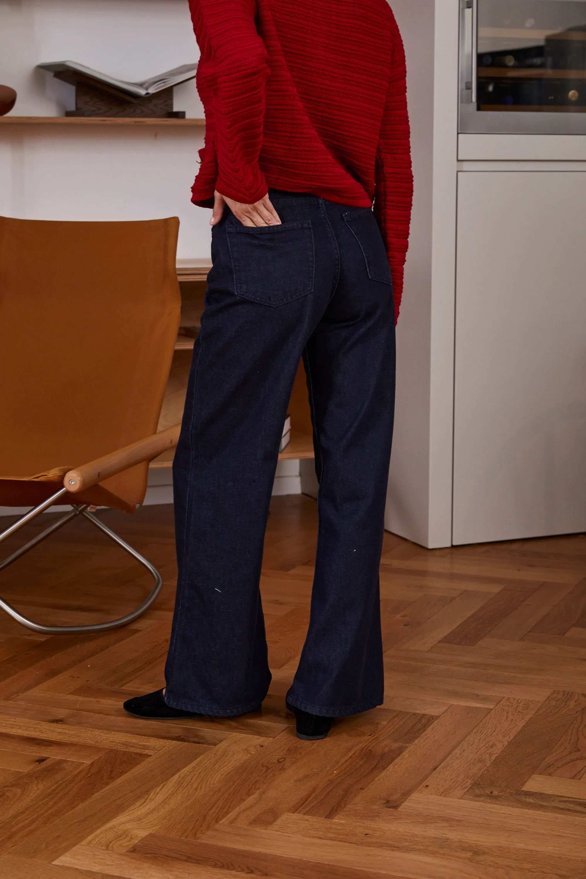 Mid Rise Dark Blue Denim