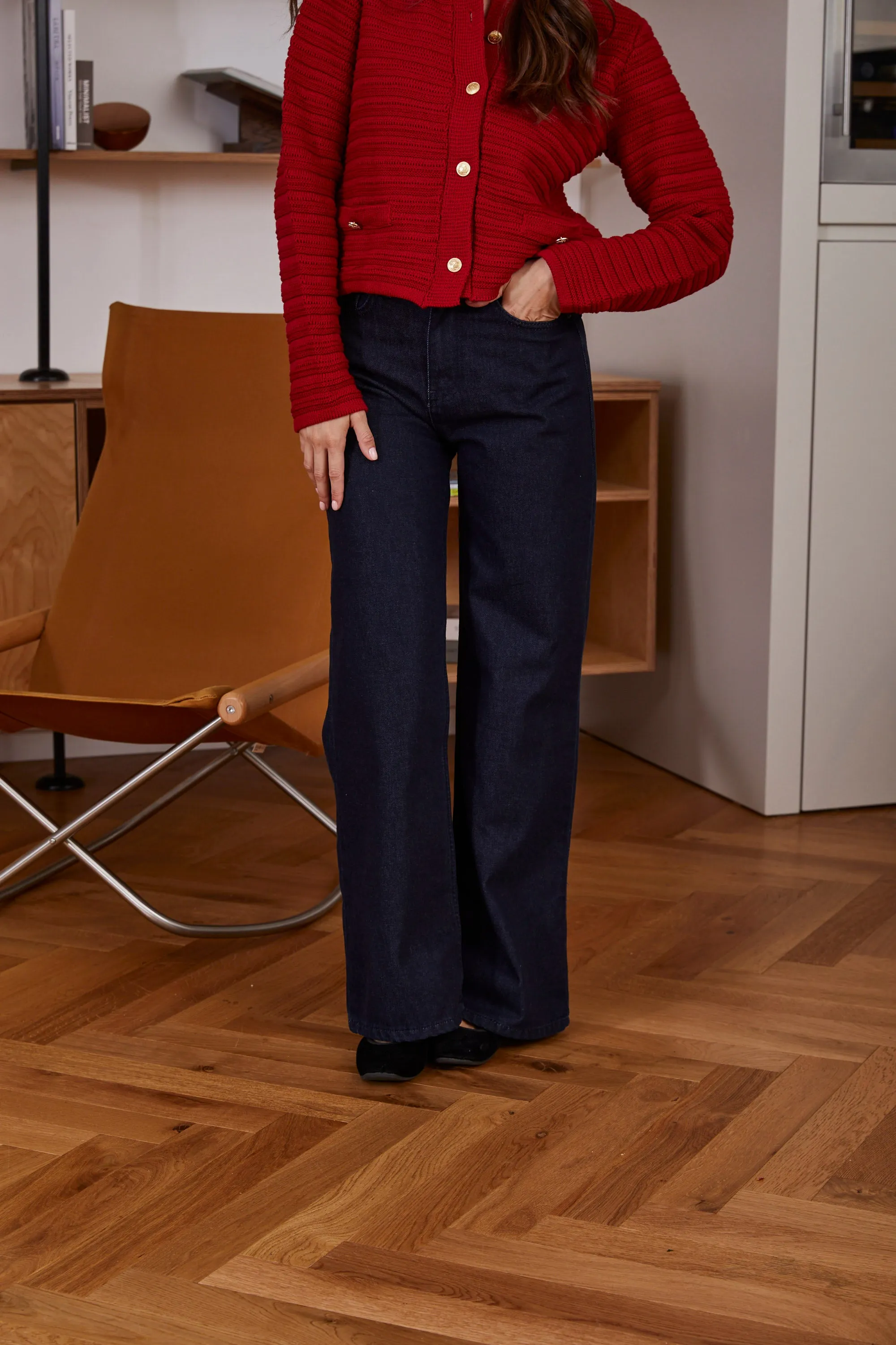 Mid Rise Dark Blue Denim
