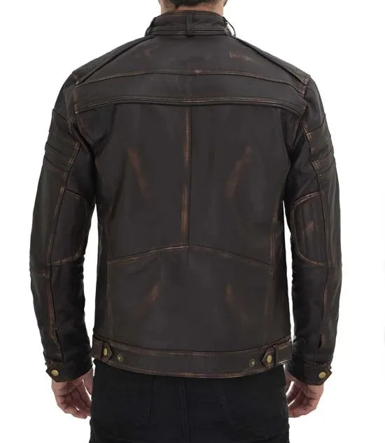 Monroe Distressed Brown Leather Jacket