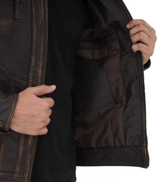 Monroe Distressed Brown Leather Jacket