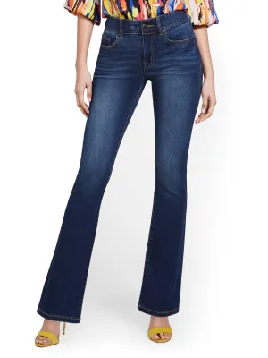 Mya Curvy High-Waisted Sculpting No Gap Barely Bootcut Jeans - Foxy Blue