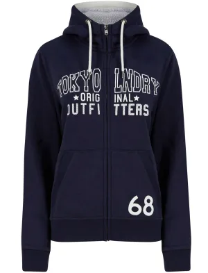 Nimbus Zip Through Fleece Hoodie with Borg Lined Hood in Peacoat Blue - Tokyo Laundry