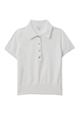 Polly Ivory Cotton Blend Polo Shirt