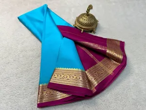 Pure Elegance: Mysore Silk Sarees with Rich Contrast Borders