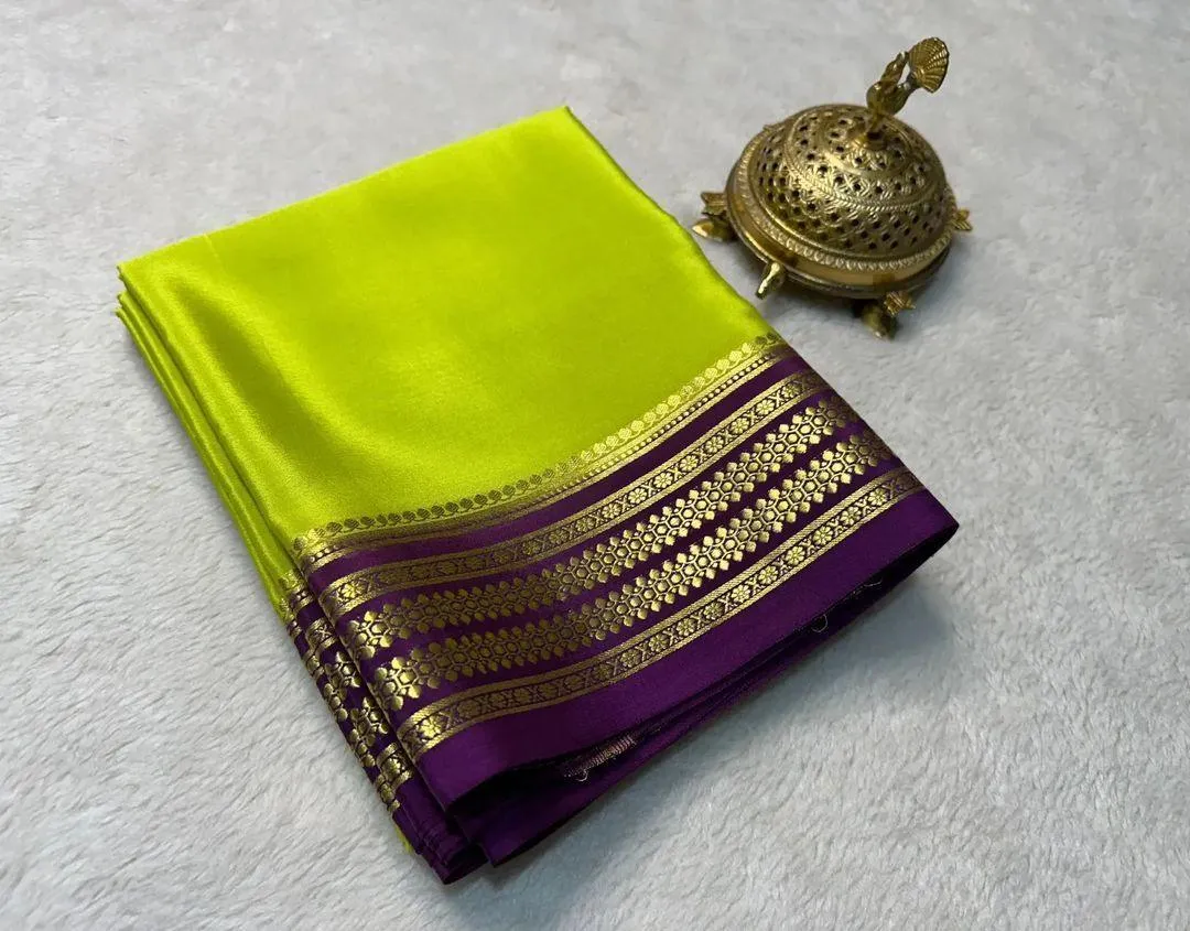 Pure Mysore silk sarees in contrast borders