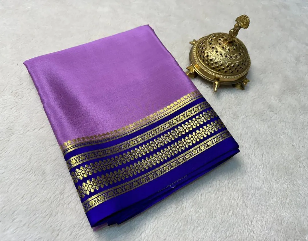 Pure Mysore silk sarees in contrast borders
