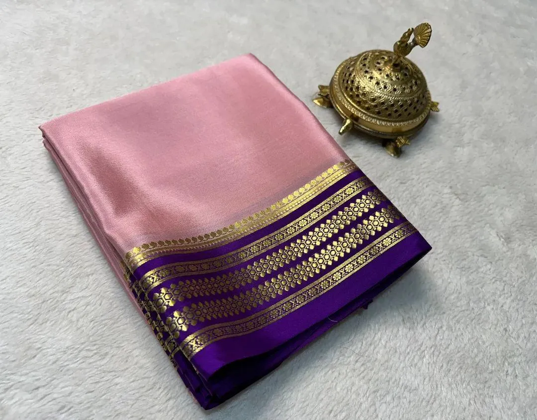 Pure Mysore silk sarees in contrast borders