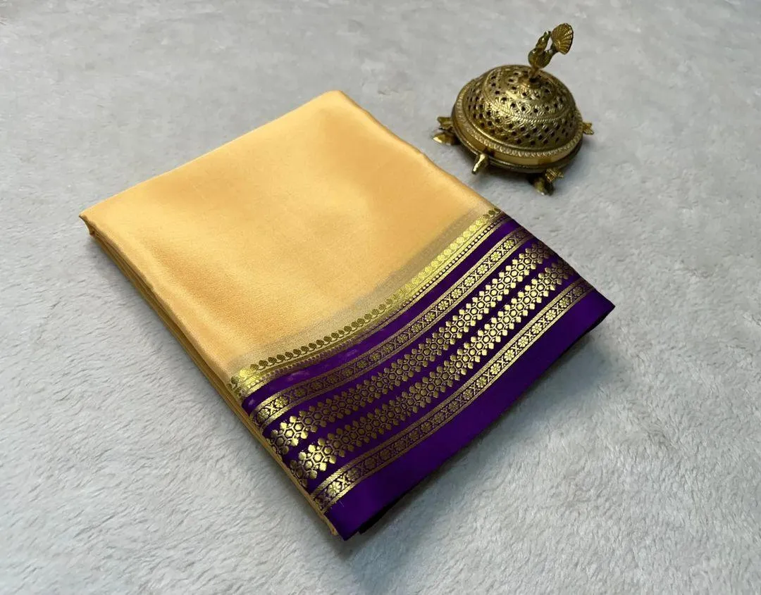 Pure Mysore silk sarees in contrast borders