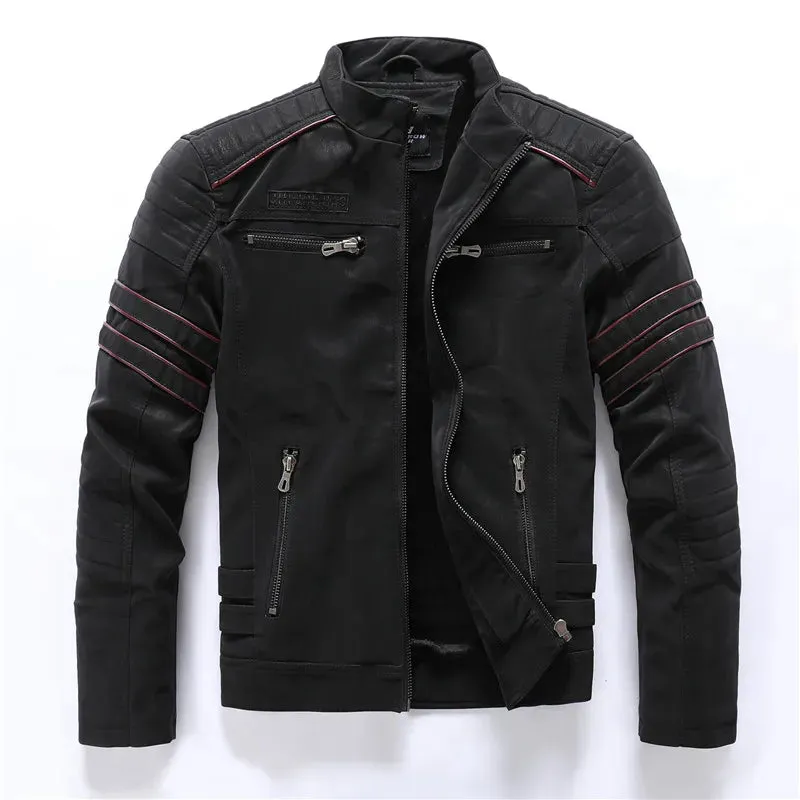 Se Vintage Fleece PU Leather Jacket