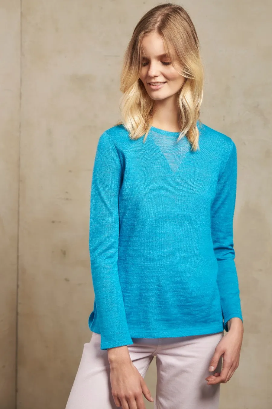 Secoya Sweater Baby Alpaca Color Cyan