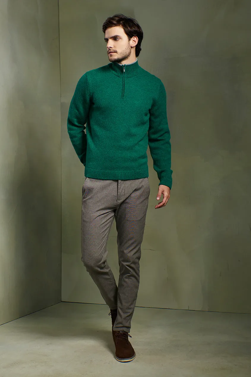Timmy Sweater Baby Alpaca Color Esmeralda & Grigio