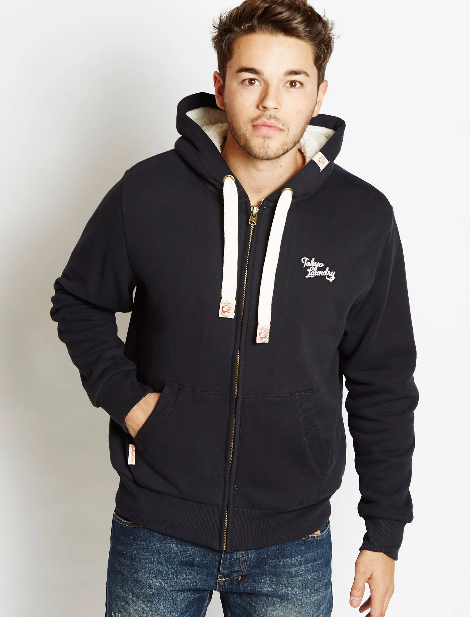 Tokyo Laundry grey borg lined hoodie