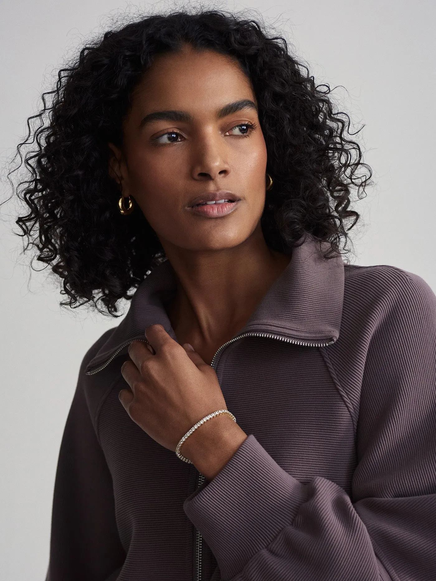 Varley Milano Half Zip Sweat - Cocoa Berry