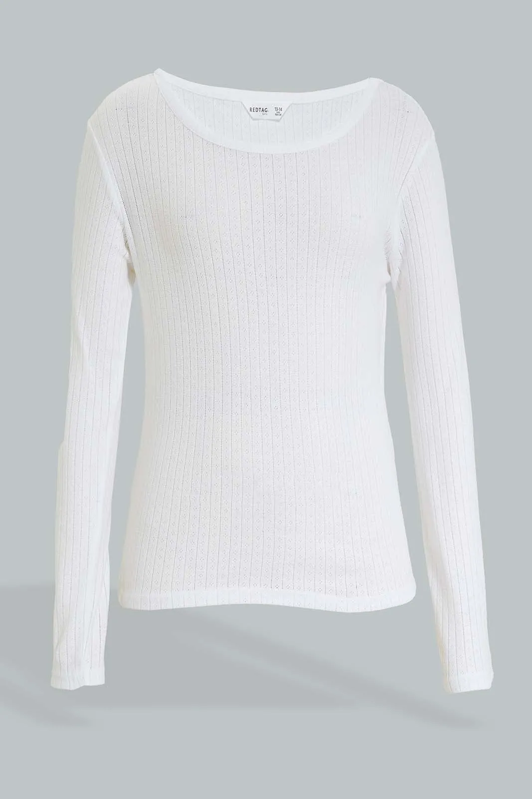 White Ribbed Thermal Top