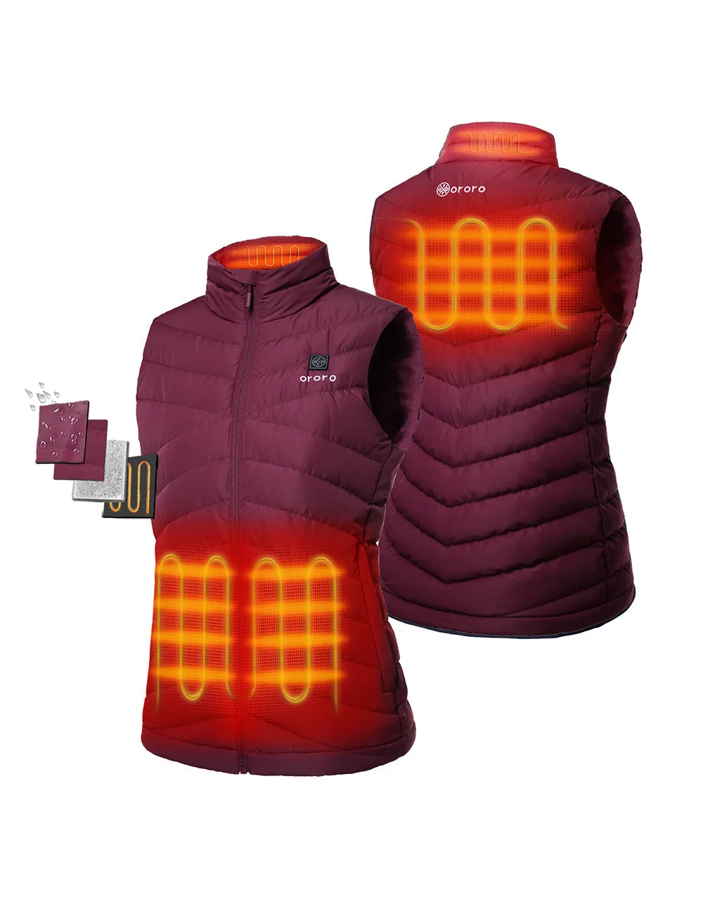 Women's Heated Lightweight Down Vest - All Colors