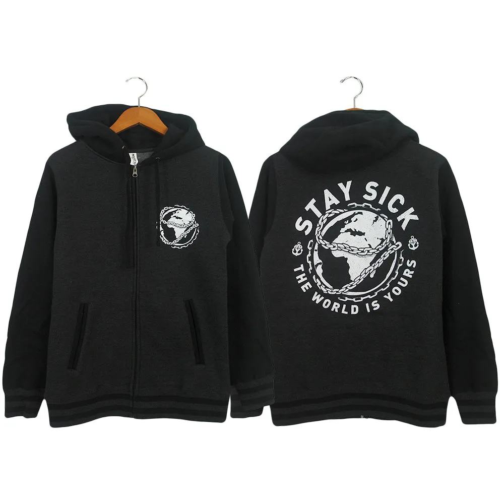World Charcoal Heather/Black Varsity Jacket